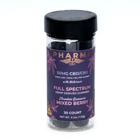 PharmaCBD Full Spectrum CBD and CBG Slumber Gummies – Mixed Berry - Image 2
